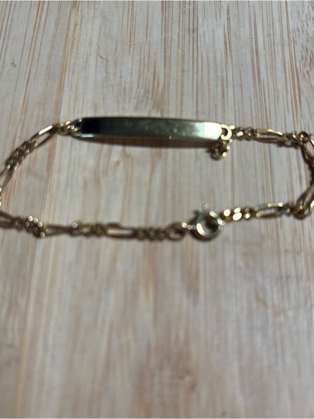 Speidel Elegant Gold Plated Stainless Steel Figaro Chain ID Ladies Bracelet